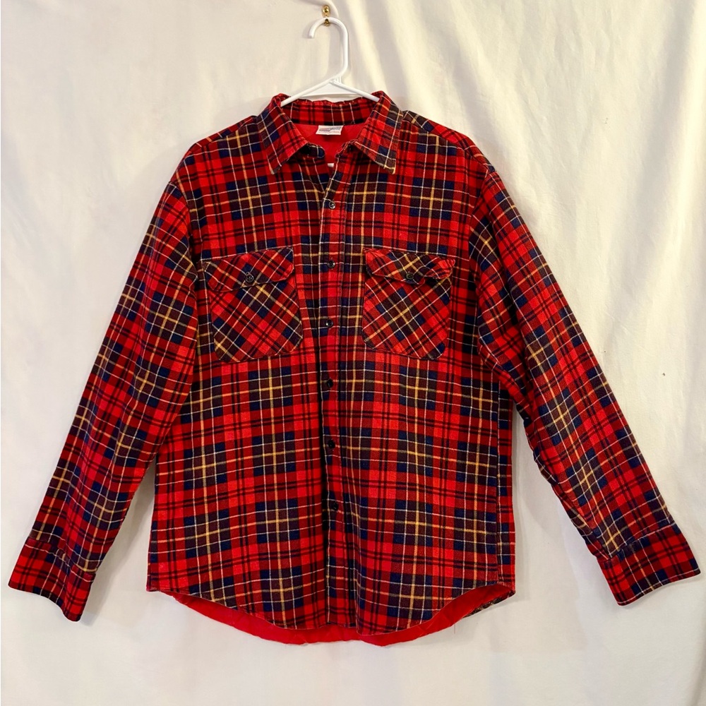 Vintage 80’s Across the Land Red Plaid Lightweight Shirt Lumberjack Jacket